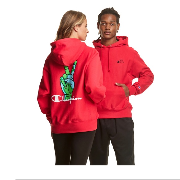 Champion Reverse Weave Hoodie, Overcome Scarlet Size Medium - Picture 1 of 7